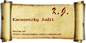 Kacsovszky Judit névjegykártya